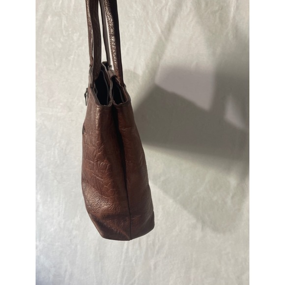 Vtg Pierre Cardin Brown Textured Leather Shoulder Bag Gold Logo Hardware 1970's - Picture 7 of 14